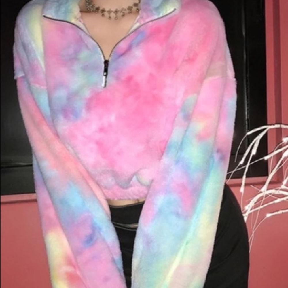 Fluffy bright cropped pullover (NWT) - Picture 6 of 16